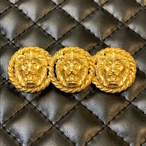 Vintage Jewelry - Designer Vintage Gold Lion Head Brooch Bar Vintage Jewelry - Designer Vintage Gold Lion Head Brooch Bar
